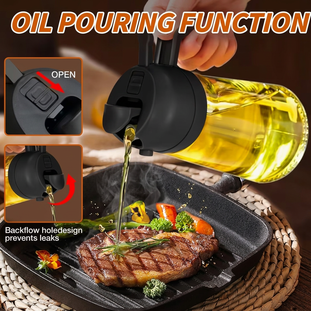 2-in-1 Oil Bottle β Pouring Function