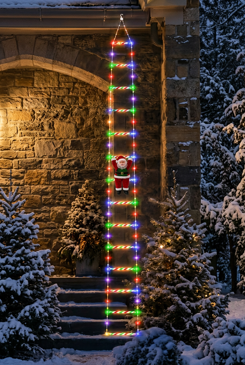 Climbing Santa Ladder Lights Outdoor