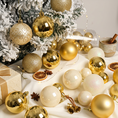 Gold Christmas Baubles Lifestyle