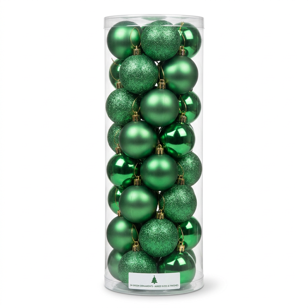 Green Christmas Ball Ornaments