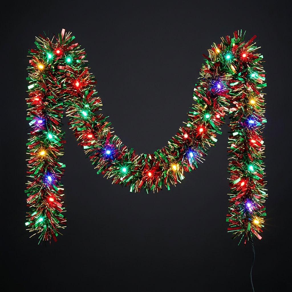 LED Glitter Garland String Lights