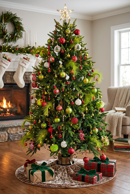 Polka Dot Christmas Baubles on Tree