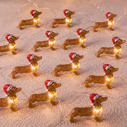 Puppy String Lights Flat Lay