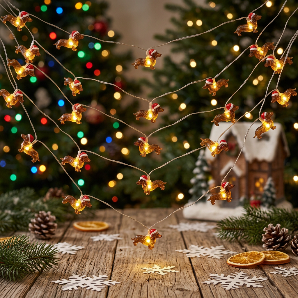 Puppy String Lights Table Setting