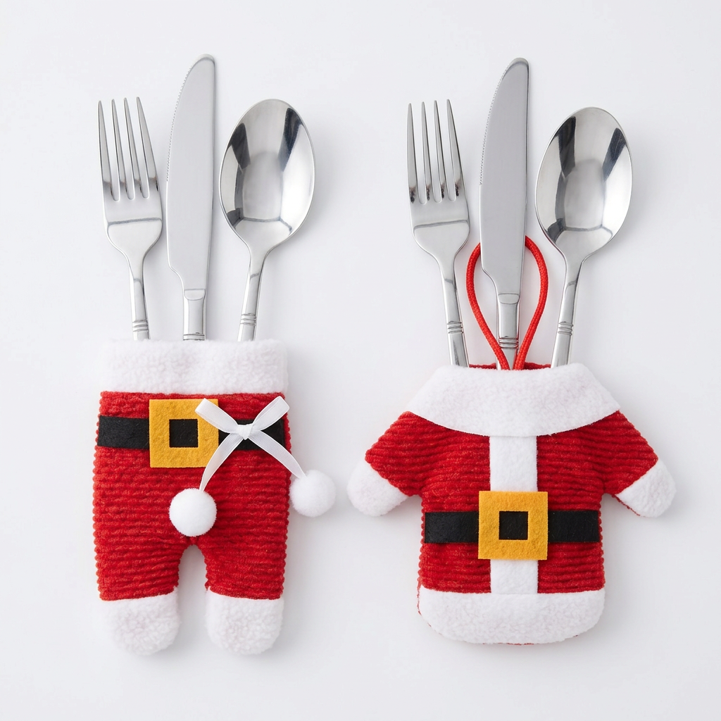 Santa Suit Cutlery Holders – Product Close-up