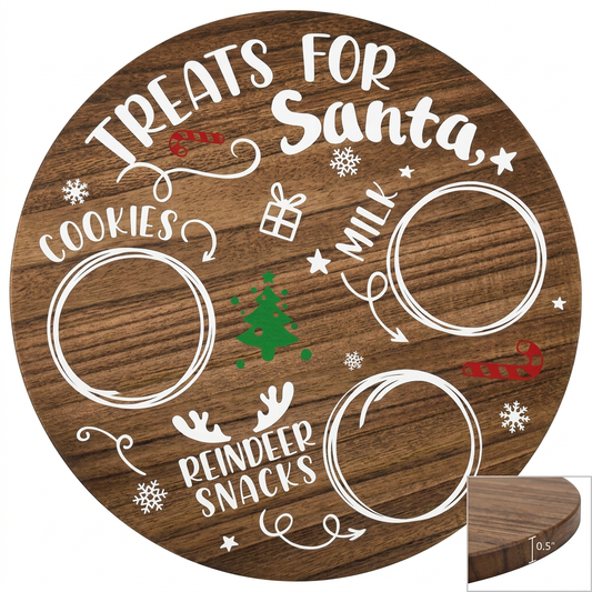 Treats for Santa Wooden Tray – Product Shot